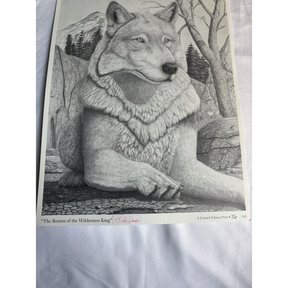 Return Of The Wilderness King Print Brad Johnson Signed - Limited Ed # 76 / 500 - Picture 2 of 3